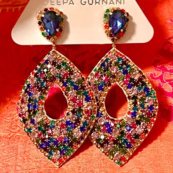 πΊπHPππΊ NWT Deepa Gurnani Luxe Beaded Crystal Chandeliers - Picture 3 of 17